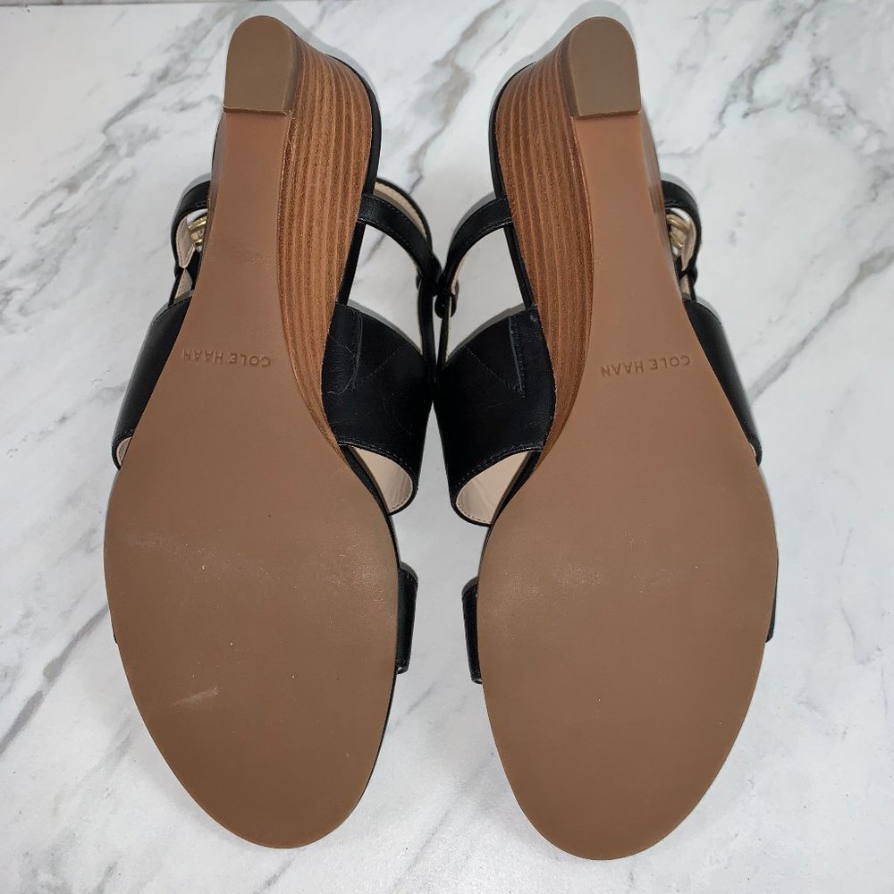 NWOT COLE HAAN  Grand 360 Black Leather Wedges - Picture 5 of 6